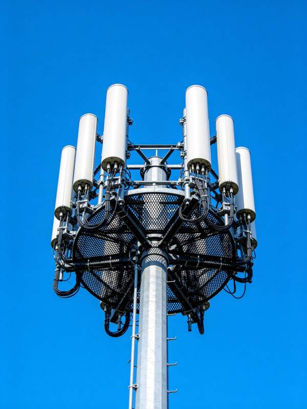 通信基站天线阵列仰视特写图片