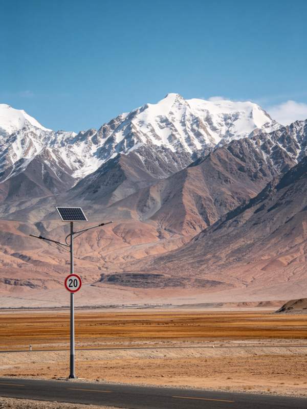 雪山下的公路风光图片