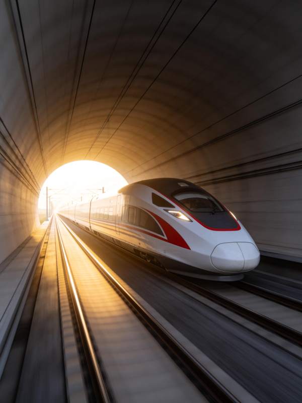高铁穿隧 光速前行图片