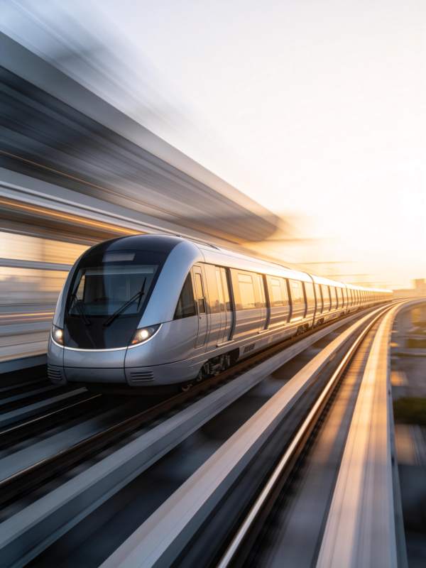 高速列车疾驰而过图片