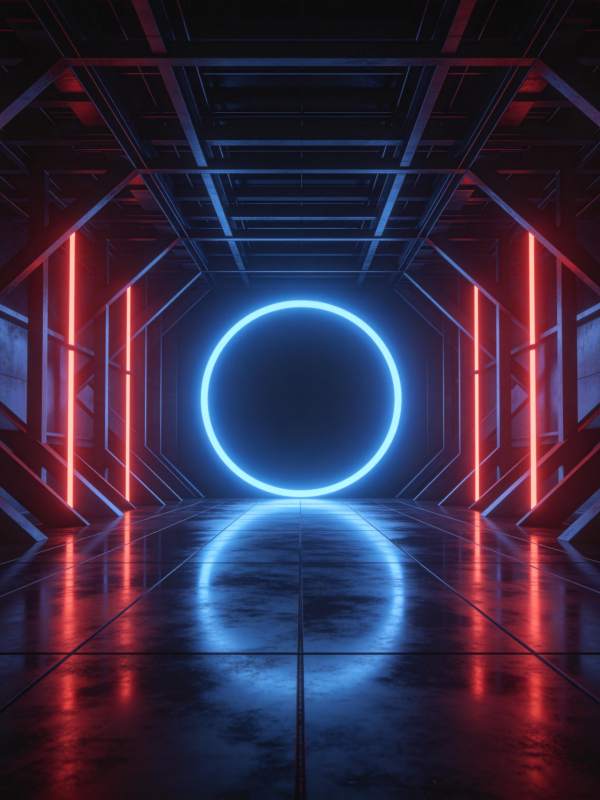 霓虹隧道尽头图片