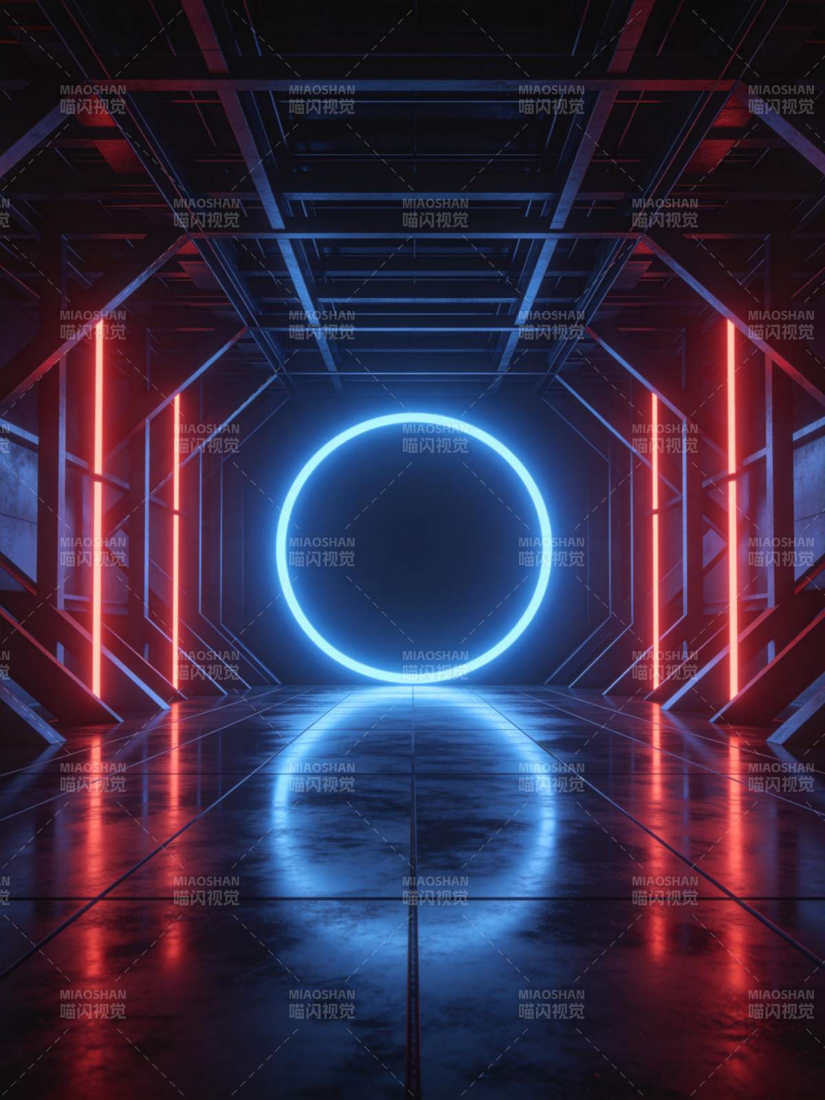 霓虹隧道尽头图片