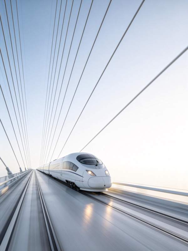 高速列车疾驰而过图片