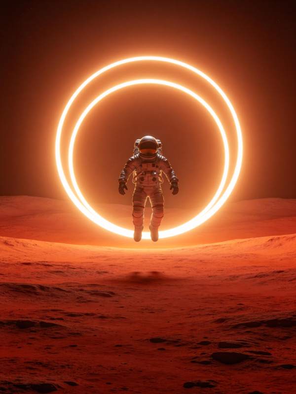 宇航员穿越光环图片
