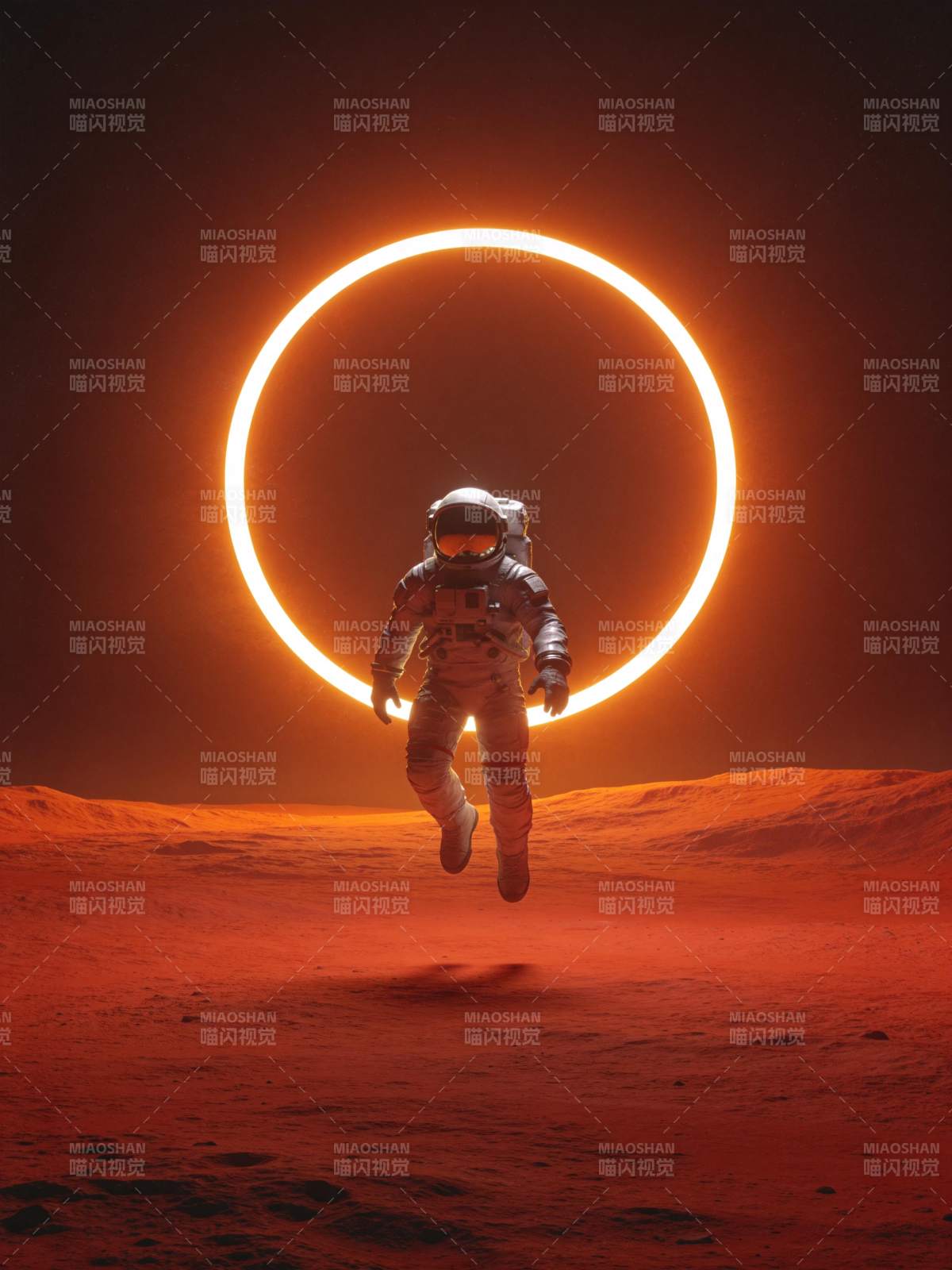 宇航员跃向光环图片