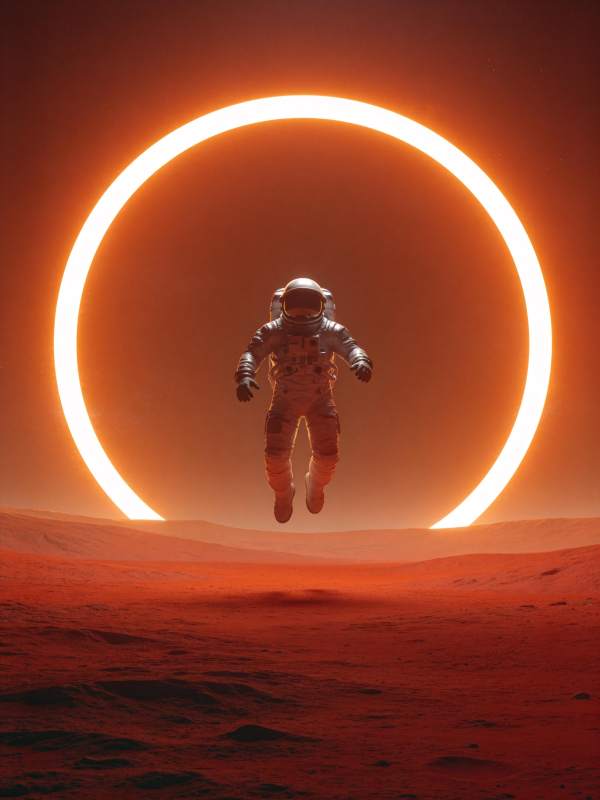 宇航员穿越光环图片