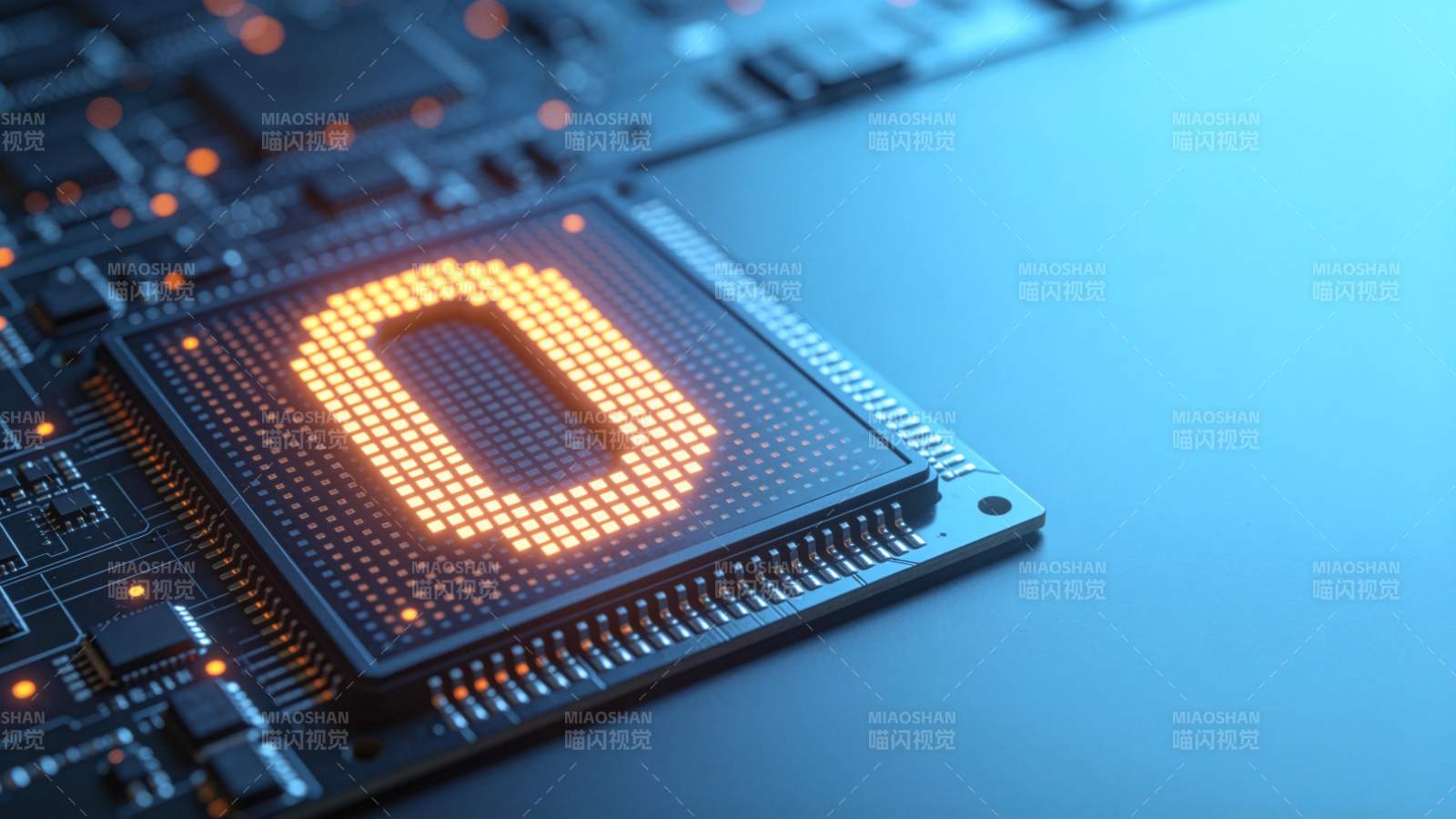 芯片上的数字零图片