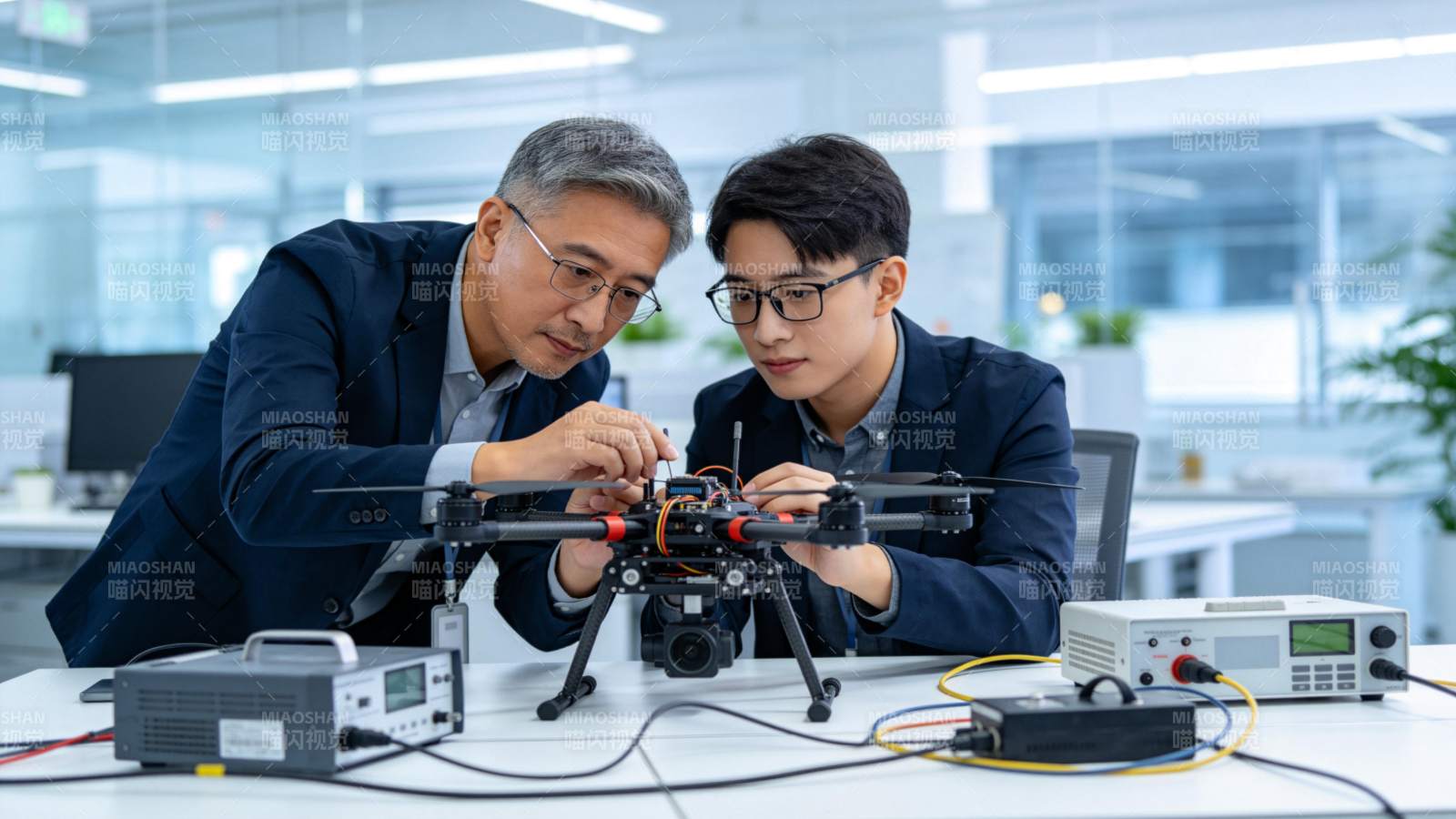 工程师调试无人机图片