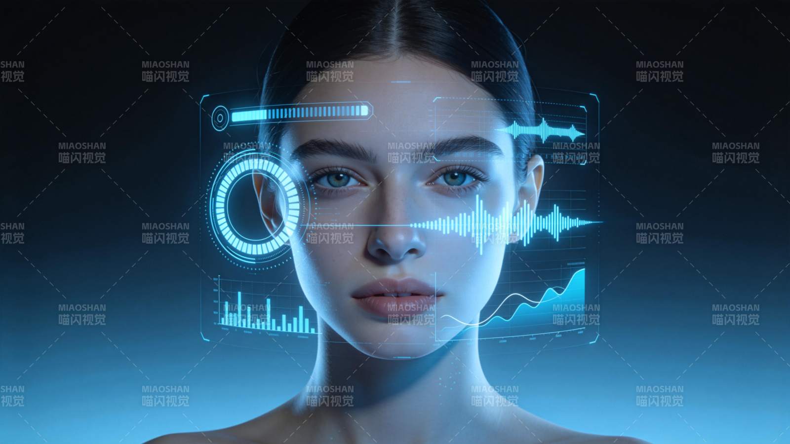 未来科技人脸扫描图片