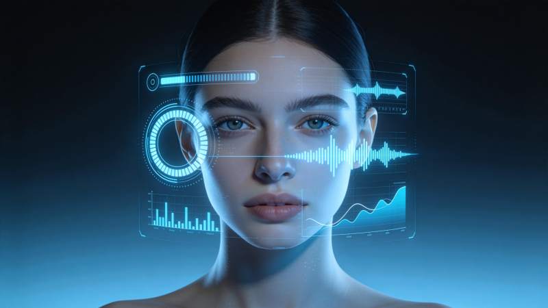 未来科技人脸扫描图片