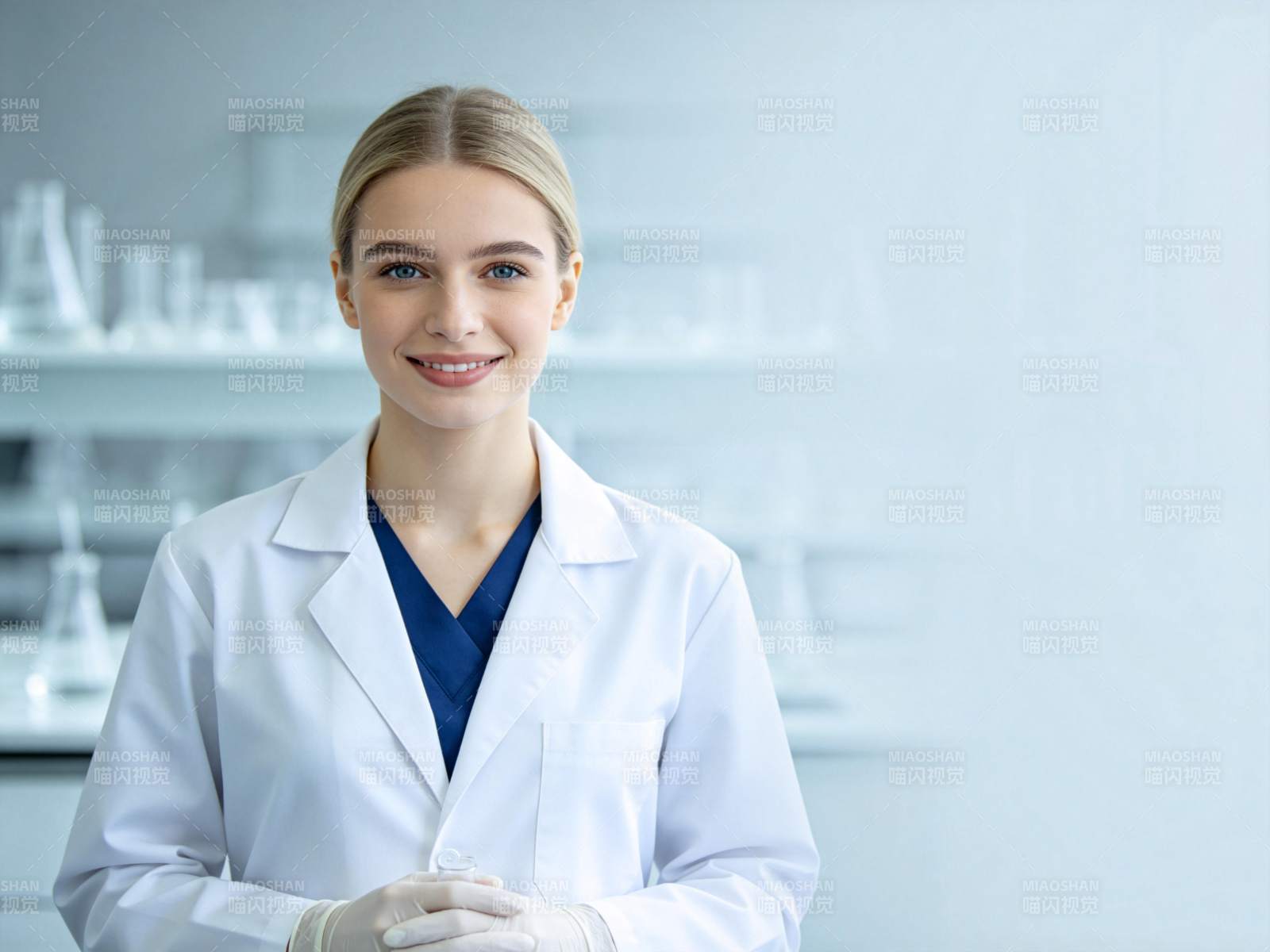 实验室里的微笑医生图片