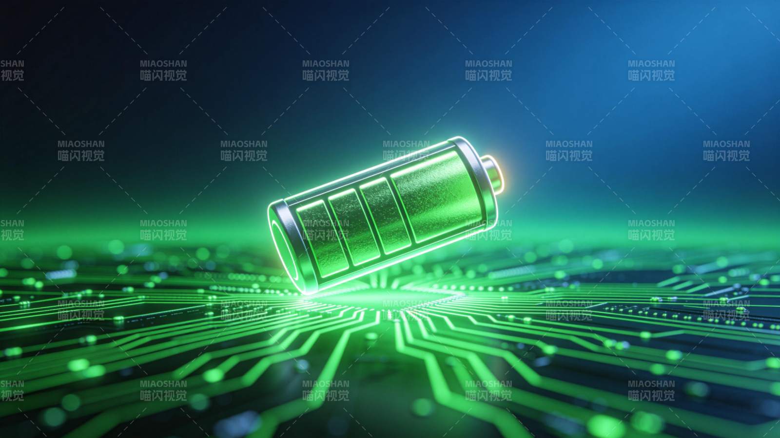 绿色电池科技感图片