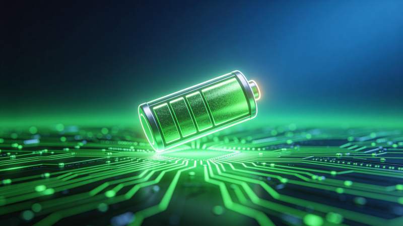 绿色电池科技感图片