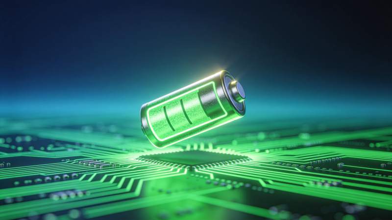 绿色电池科技感图片