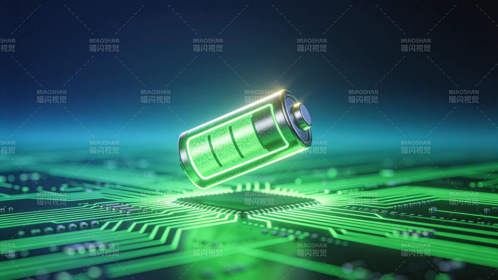 绿色电池科技感图片