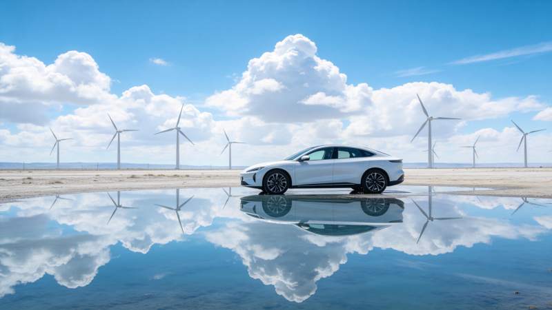 风车映水 电车驰骋图片