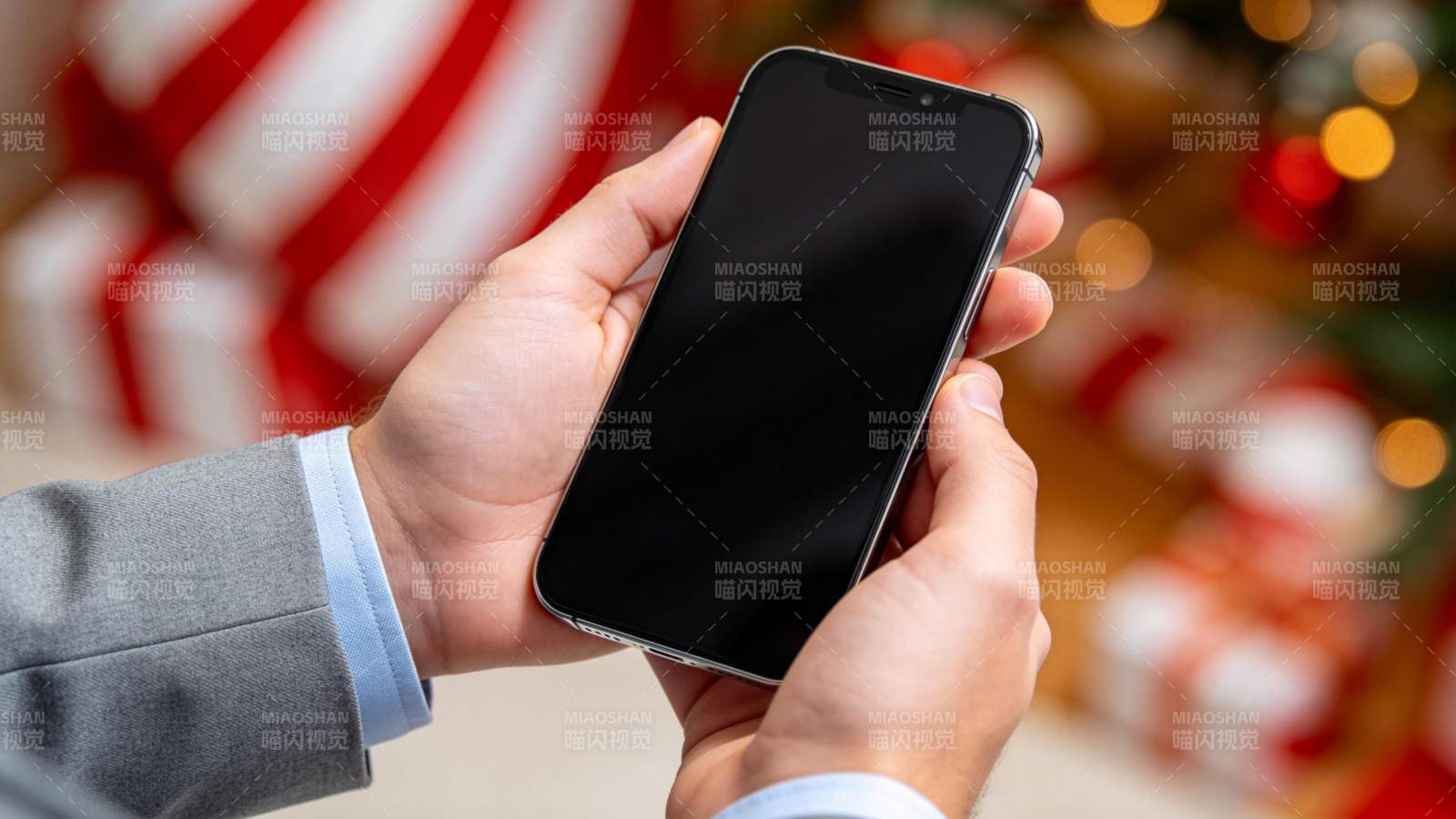 圣诞手持手机图片