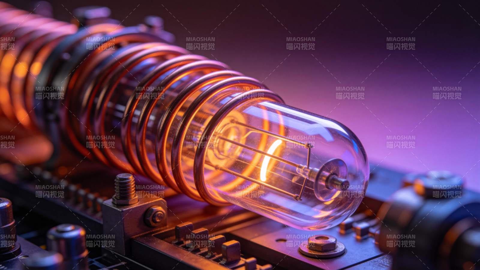 复古电子管特写图片