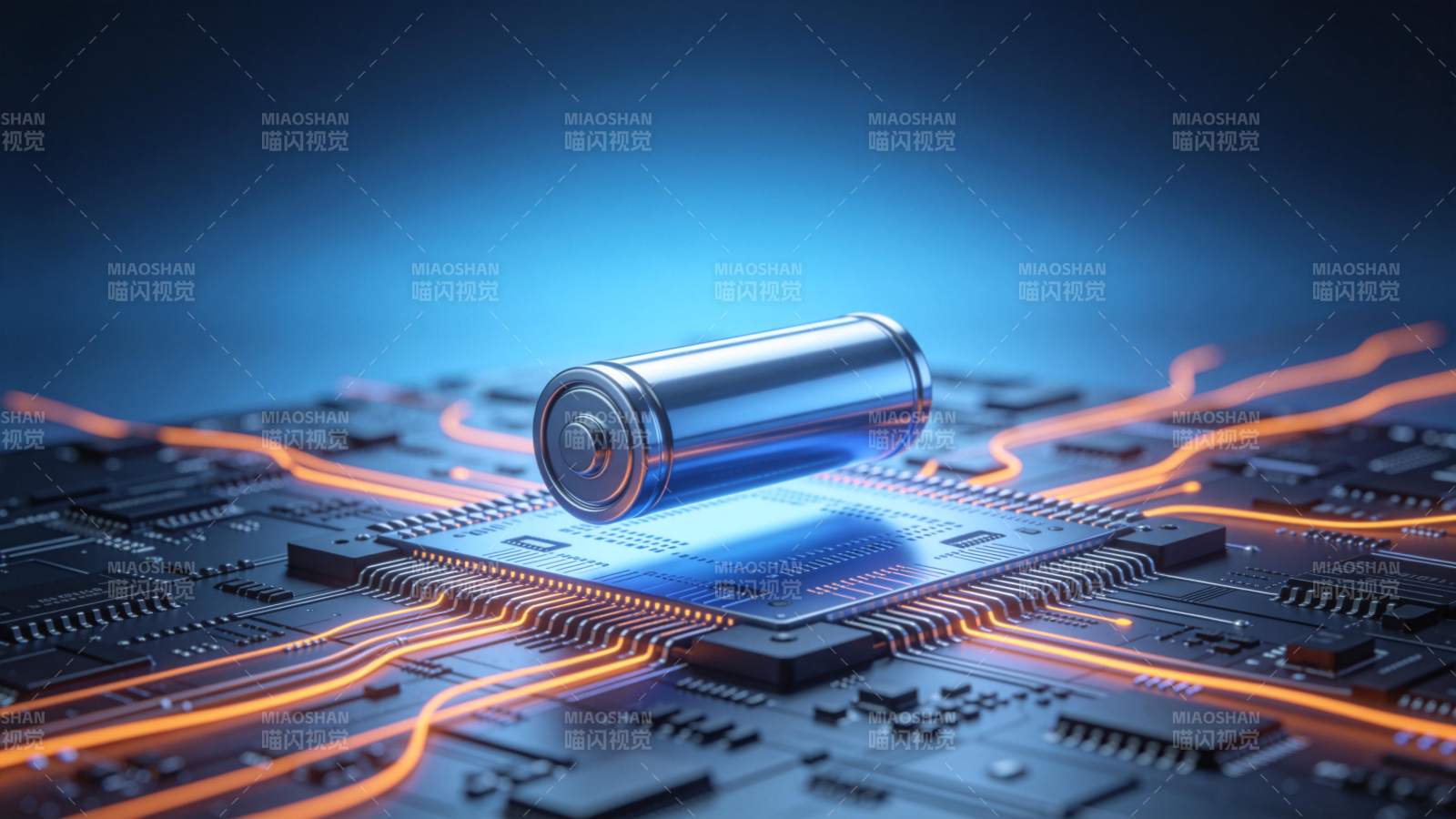 电池芯片科技融合图片