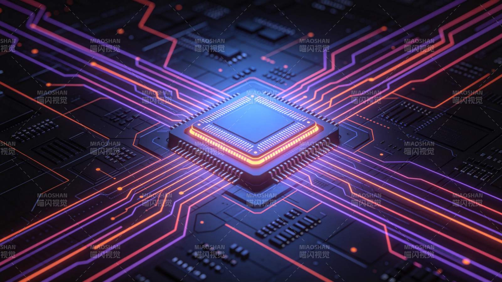 芯片电路光效图图片
