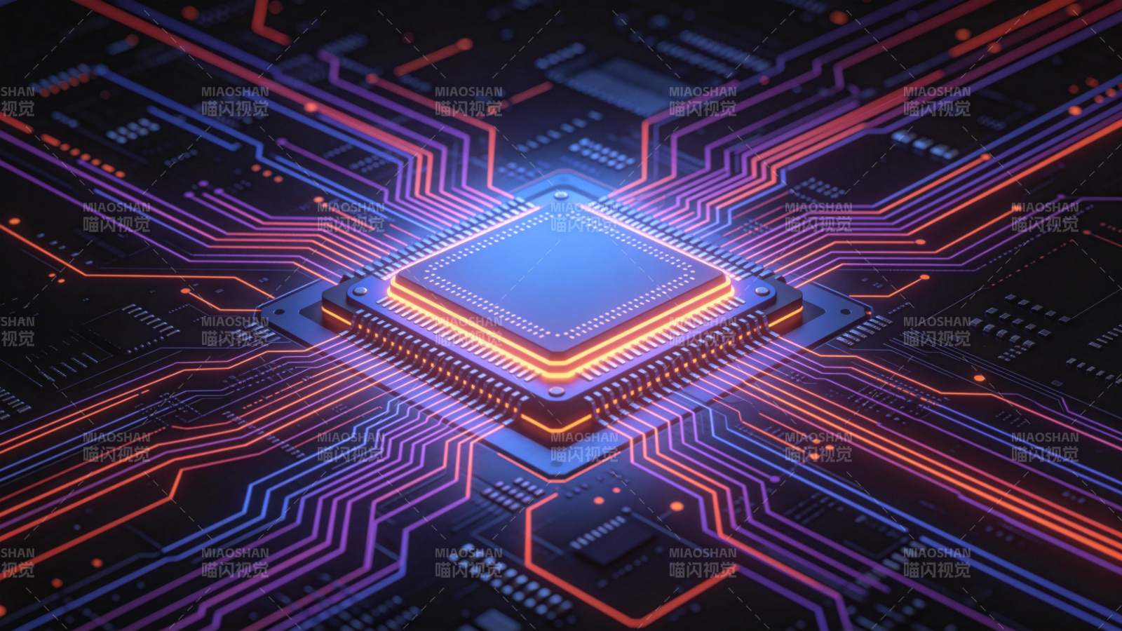 芯片电路光效图图片