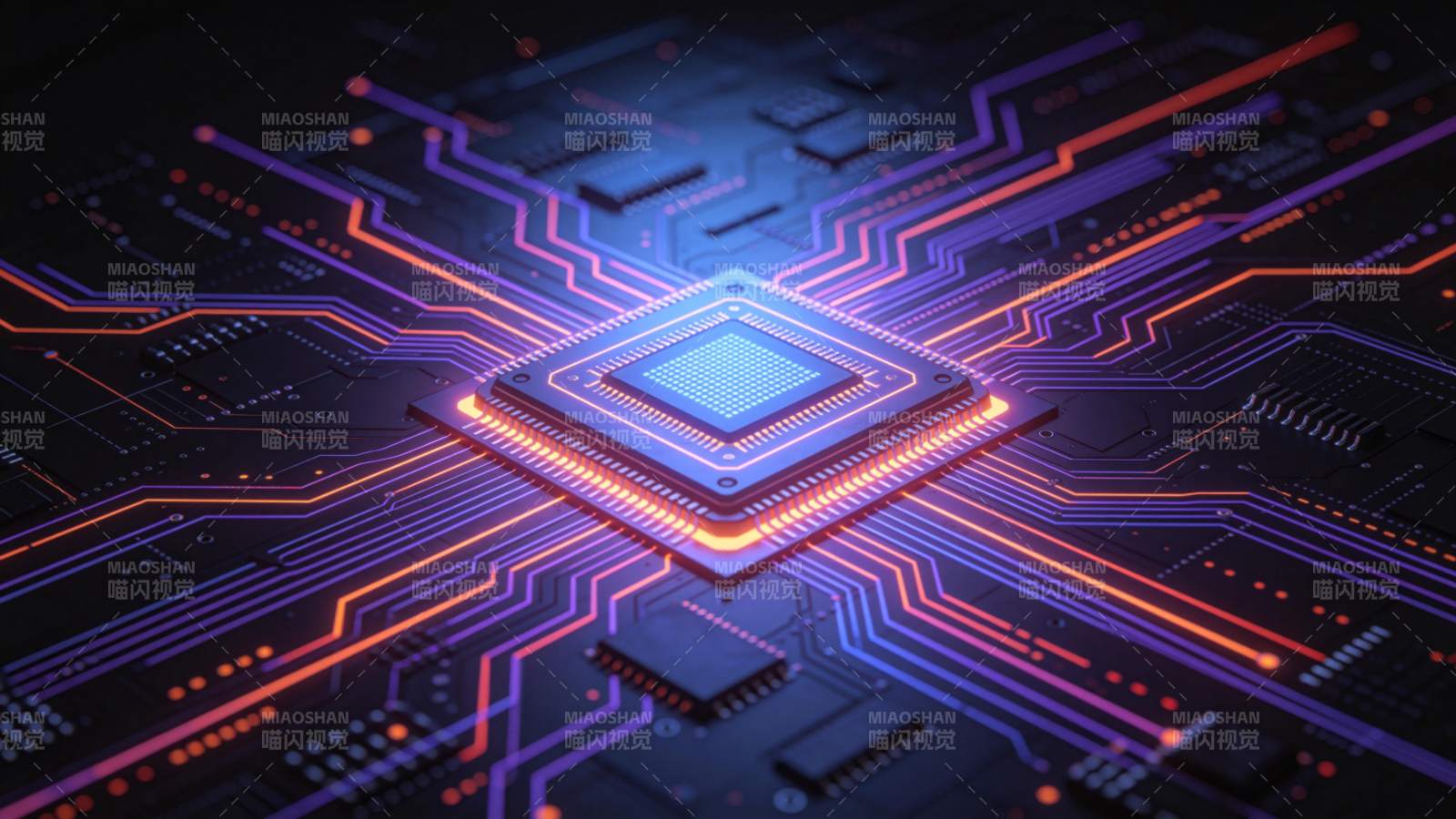 芯片电路光效图图片