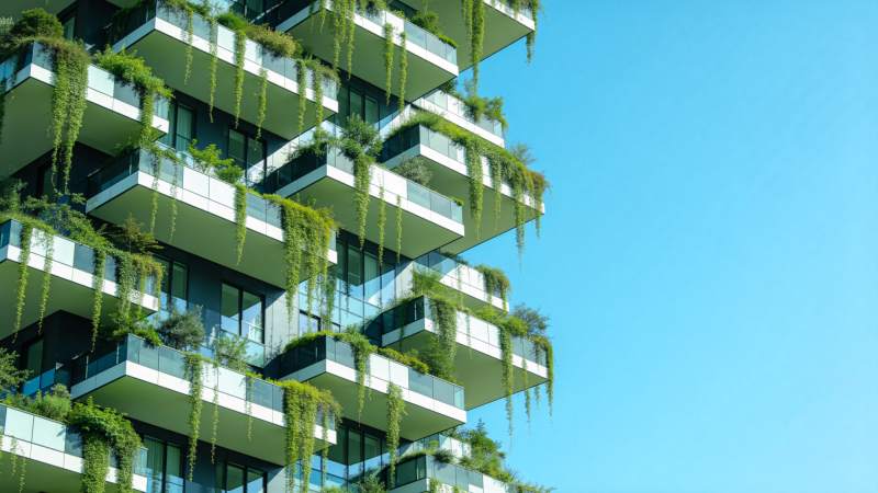 绿植垂挂的现代建筑图片