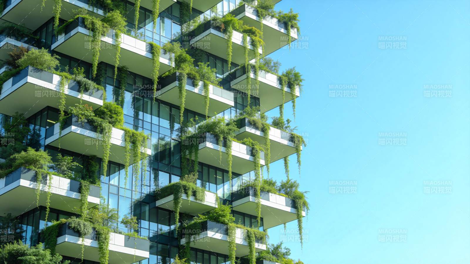 绿植环绕的现代建筑图片