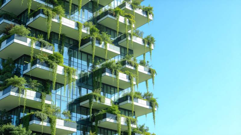 绿植环绕的现代建筑图片