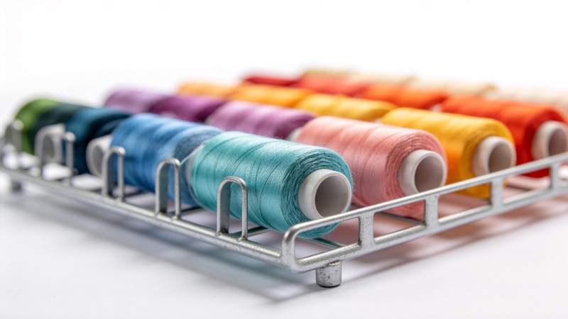 多彩线轴排列整齐图片