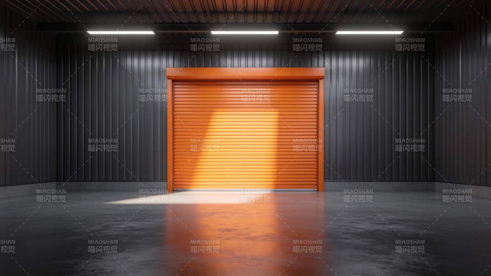 车库门光影交错图片