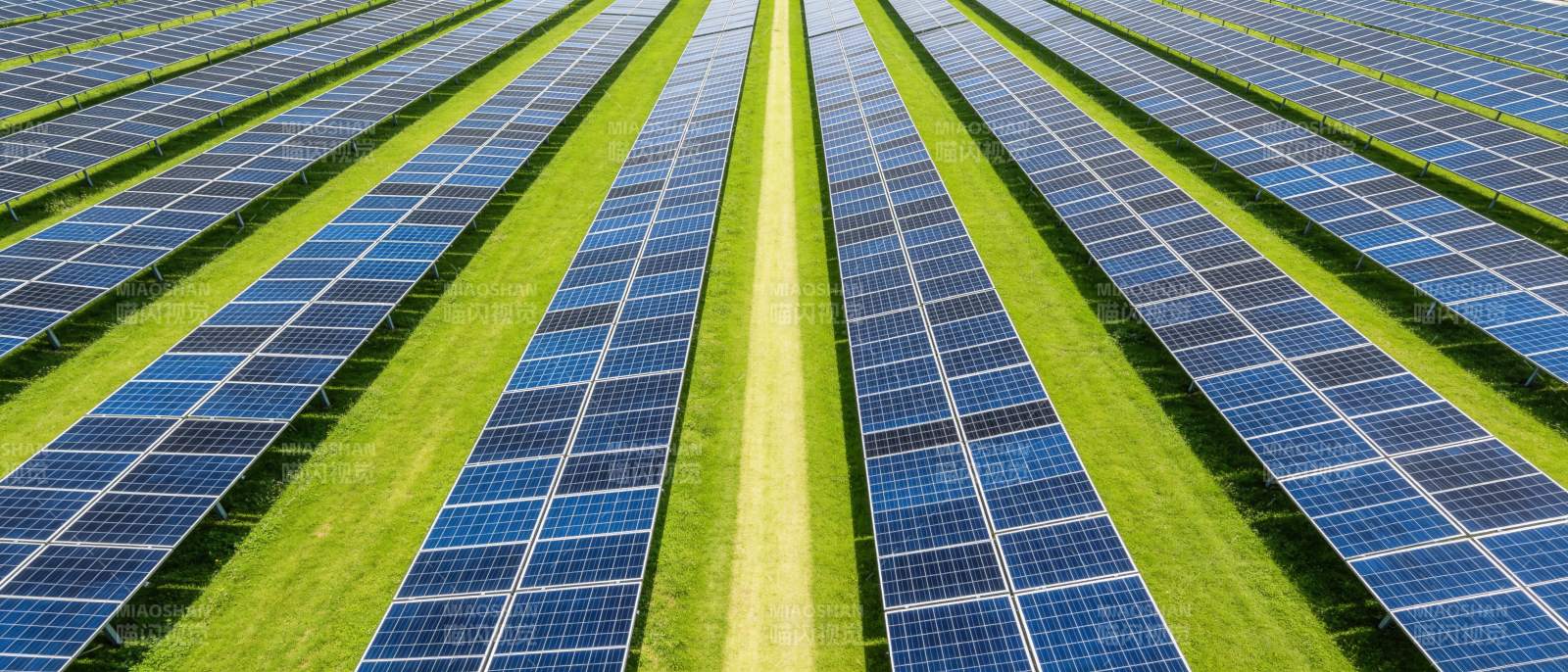 光伏电站绿意盎然图片
