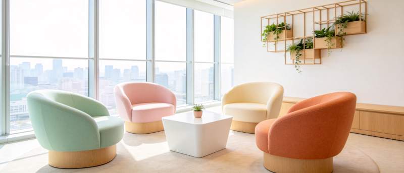 现代客厅彩色沙发图片