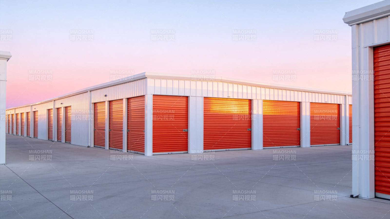 橙色卷帘门仓库图片