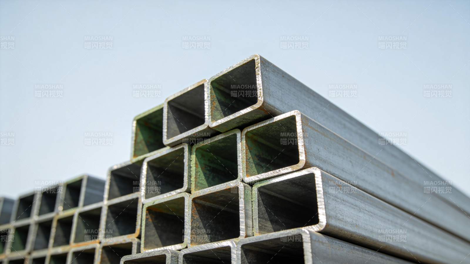 金属方管堆叠图片