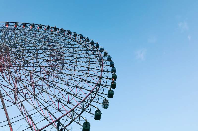 摩天轮下的蓝天梦境图片