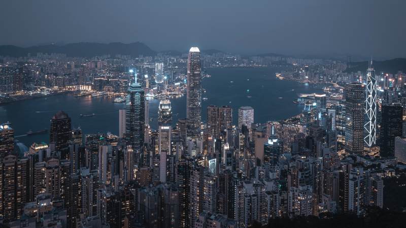 香港夜景 维港灯火璀璨图片