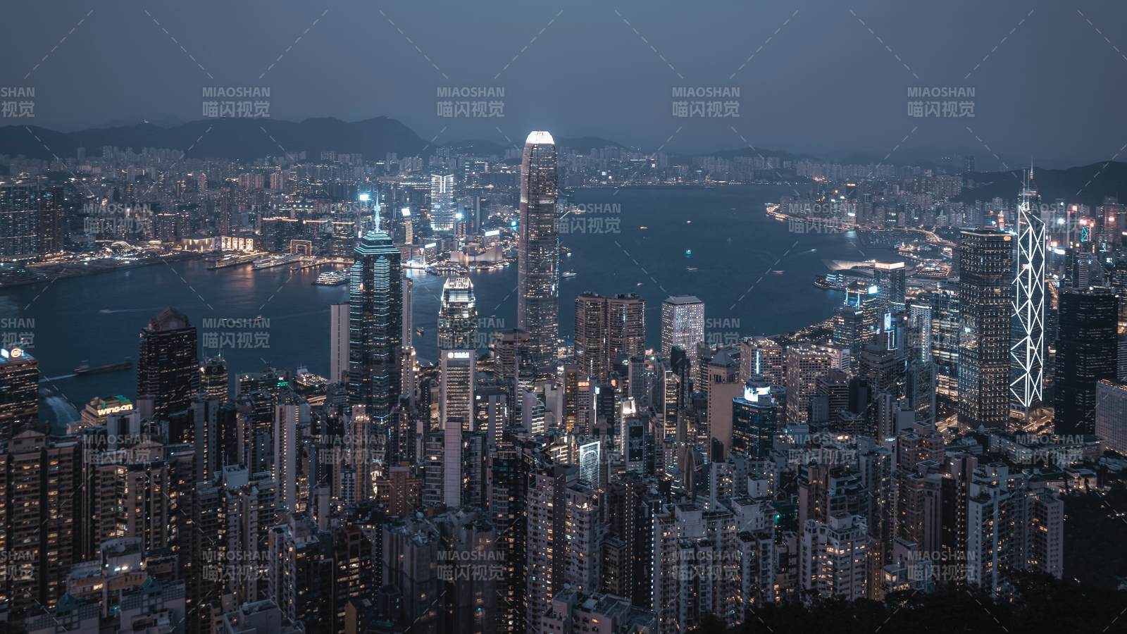香港夜景 维港灯火璀璨图片