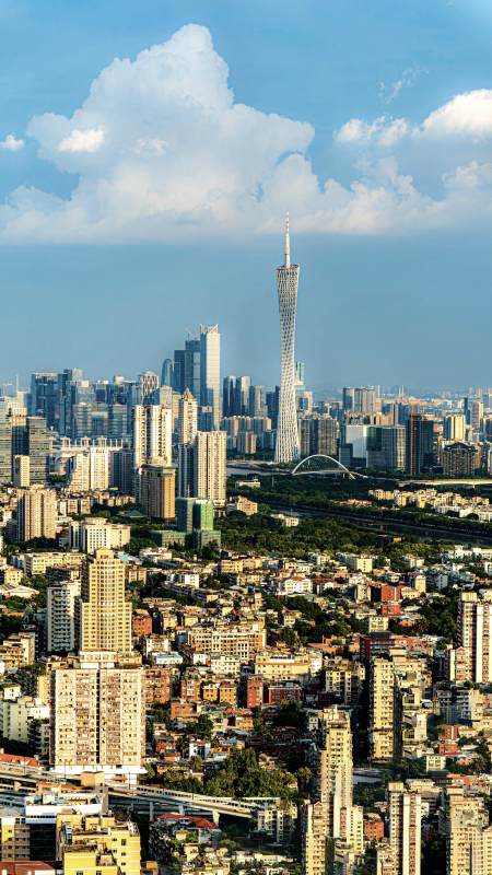 广州塔耸立 城市天际线壮美图片