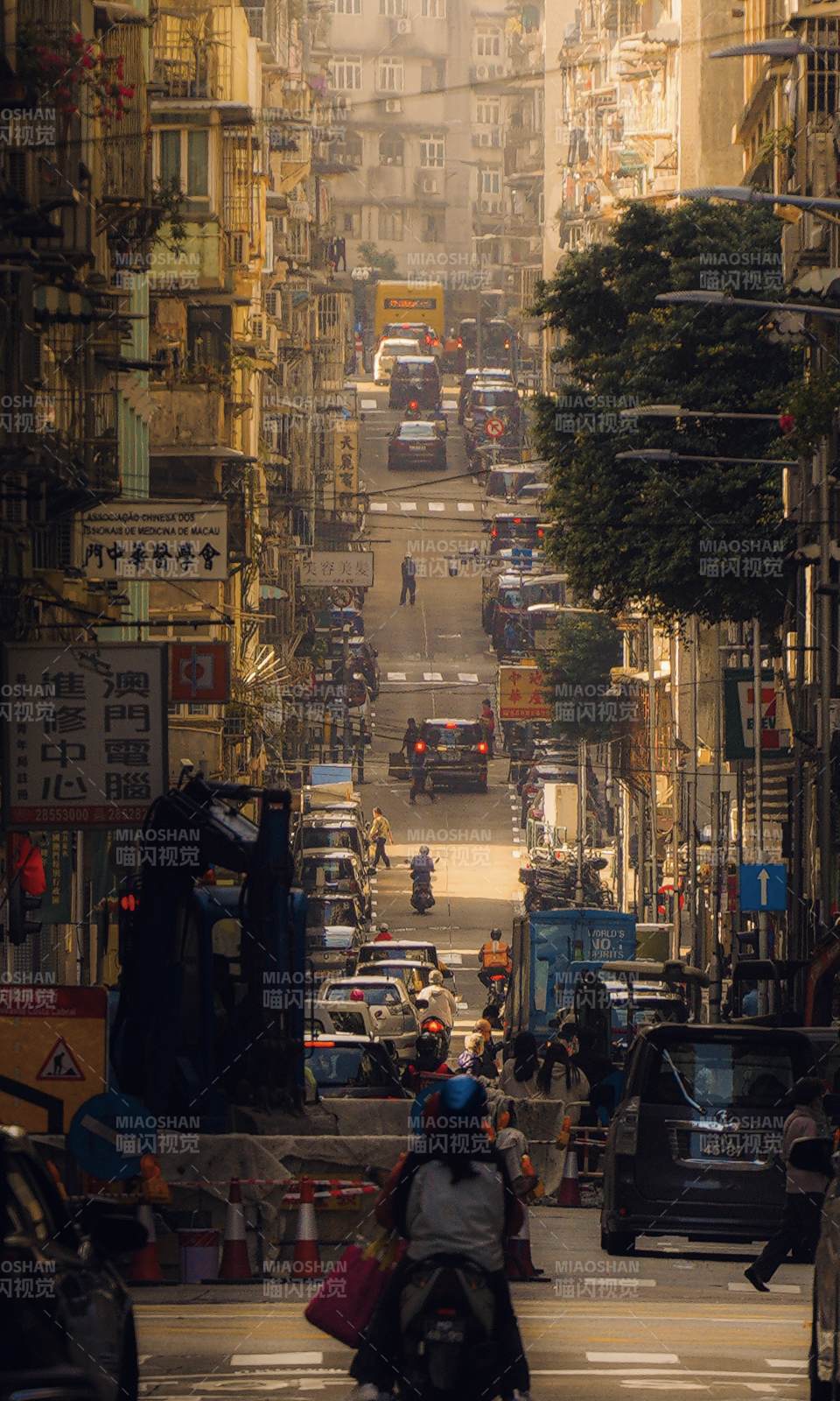 澳门老街车水马龙图片
