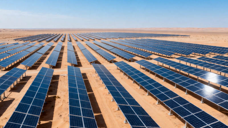 沙漠光伏电站全景图图片