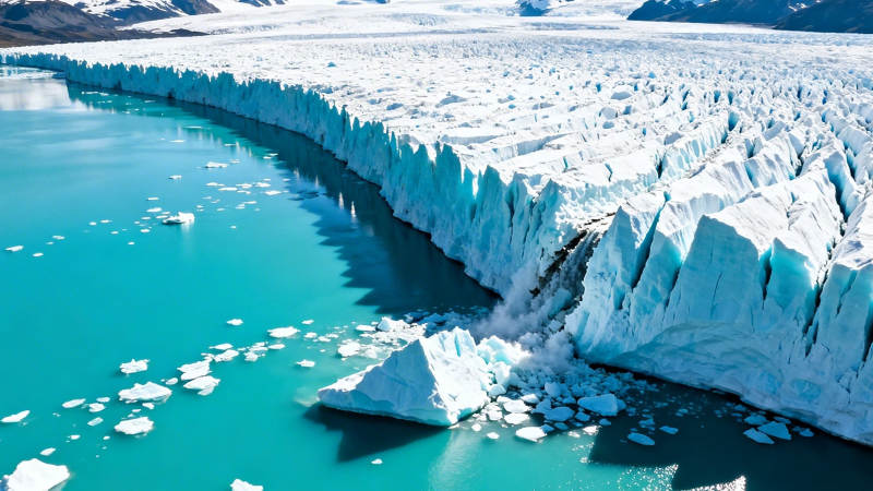 冰川崩解入海 碧蓝如画图片