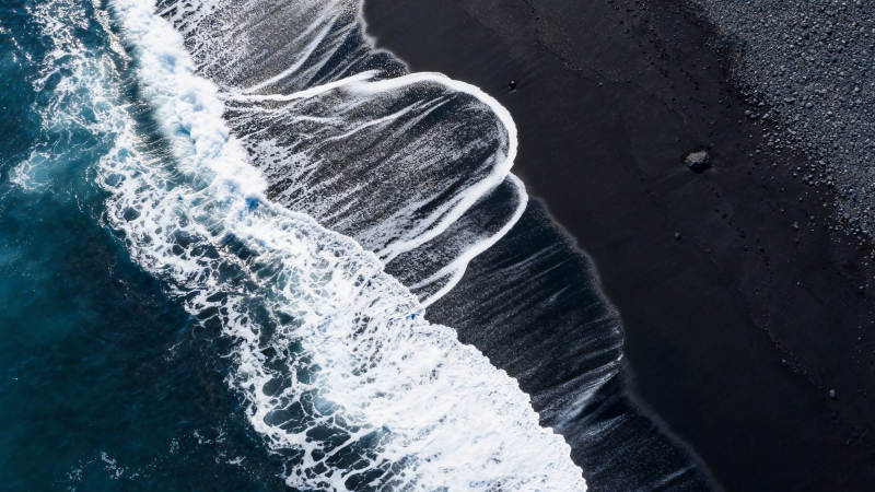 黑沙白浪 海天一色图片