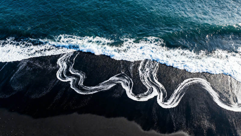 黑沙白浪 蜿蜒如蛇舞图片