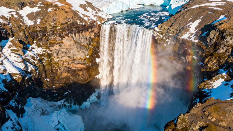 冰瀑彩虹 壮丽奇观图片
