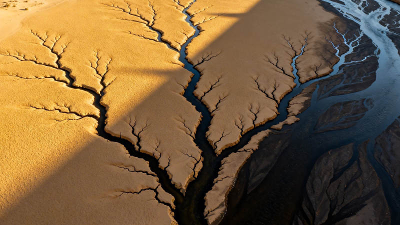 沙裂如河 光影交错图片