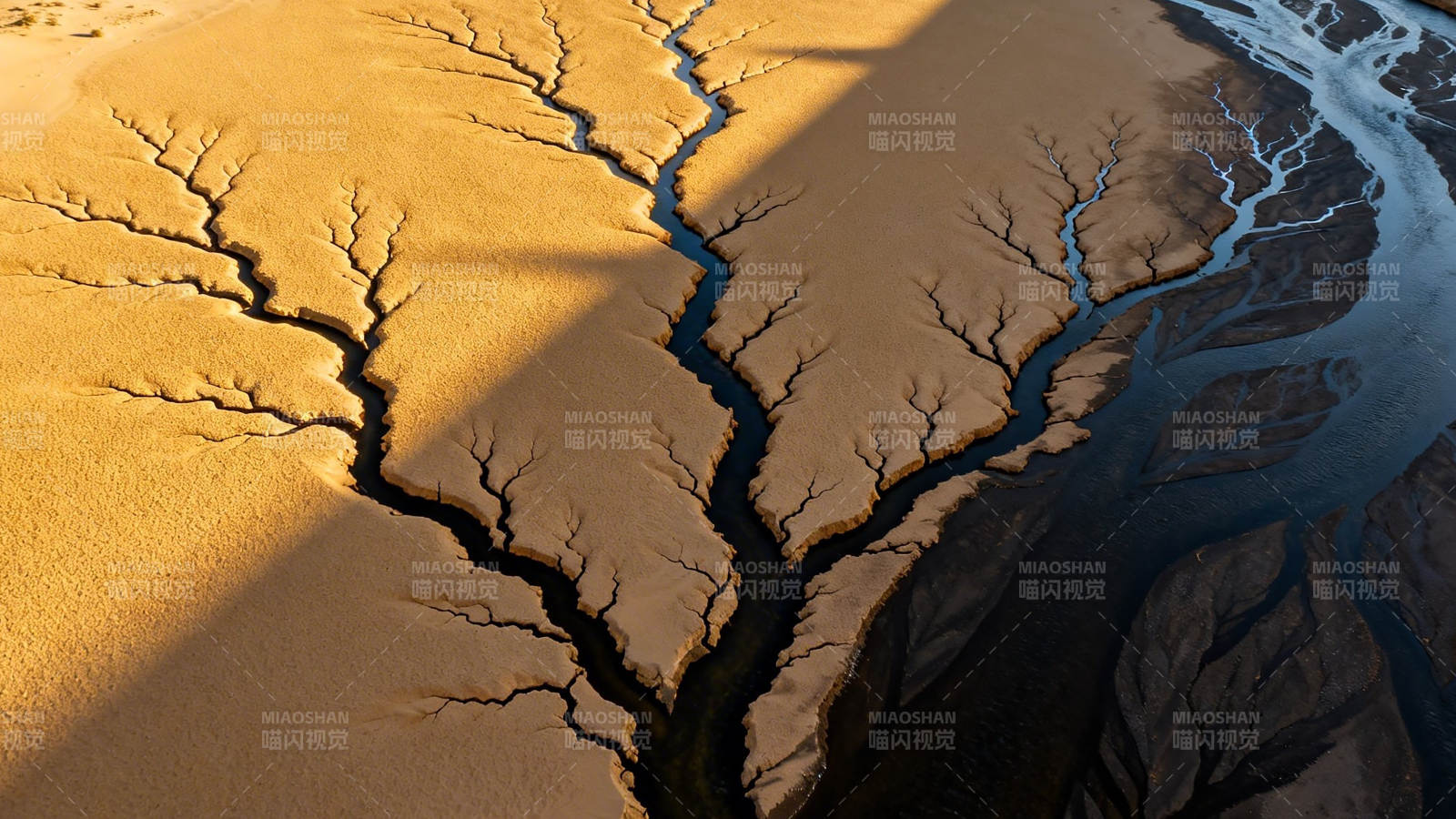沙裂如河 光影交错图片