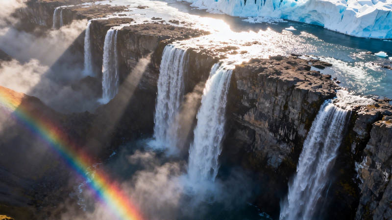 冰瀑彩虹 壮美奇观图片
