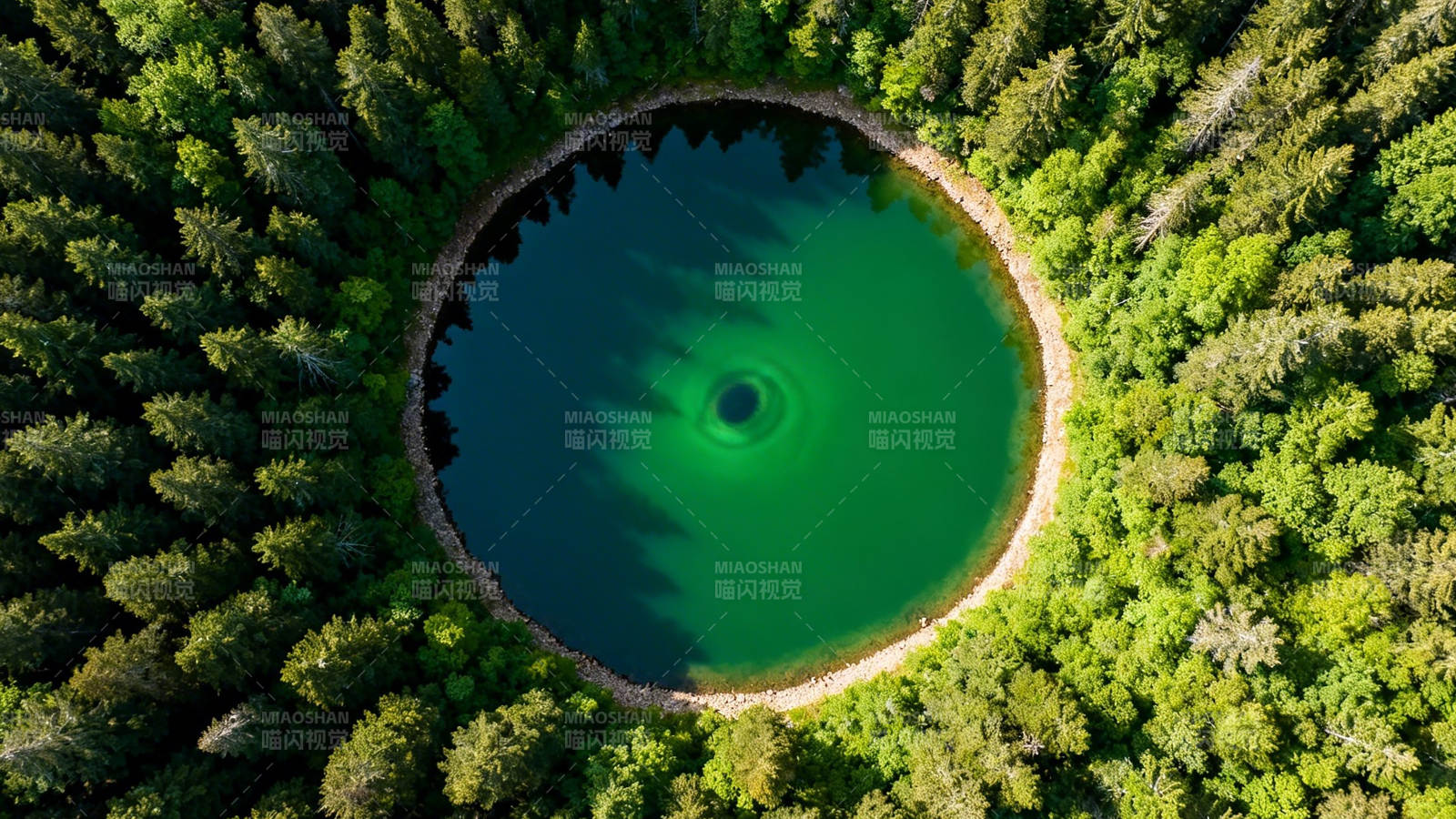 森林之眼 碧绿湖心秘境图片