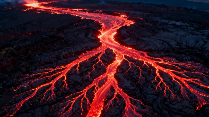 熔岩如血 大地裂脉图片
